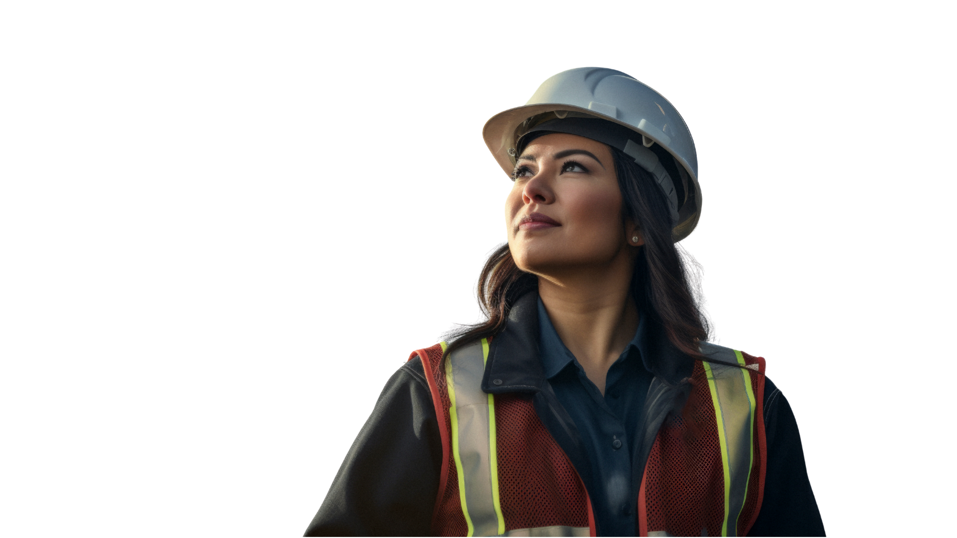 Mulher com capacete de segurança